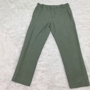 Vince mid rise straight leg chino pants in olive green